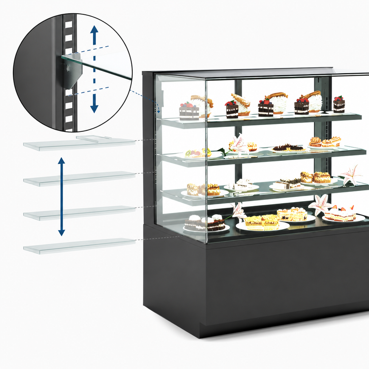 Product image #4 for Structural Concepts Reveal® Freestanding Refrigerated Self-Service Case, 47-3/4" W x 33" D x 54-3/4" H, Self-Contained, 3 Glass Shelves