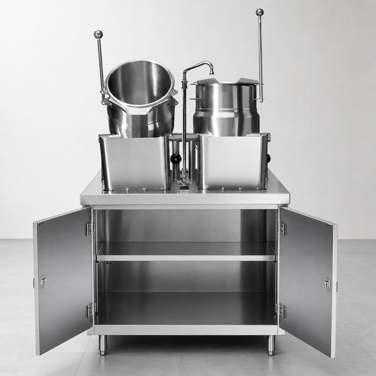 Product image #4 for Crown EMT-6-6 Electric Dual 6-Gallon Tilting Kettle & Cabinet Assembly