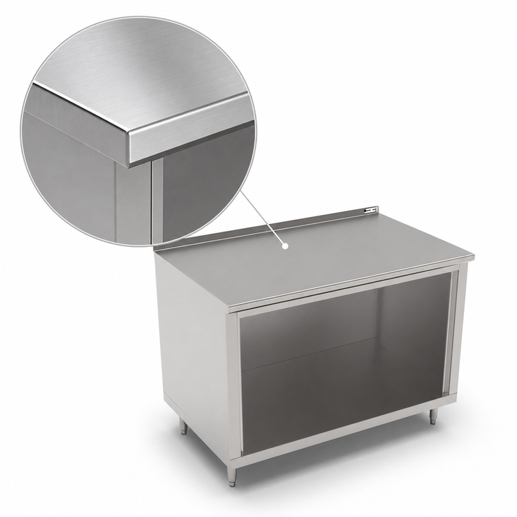 Product image #4 for John Boos Open-Front Modular Base Work Table, 36 x 24 Inches, Stainless Steel Top with 1-1/2 Inch Rear Riser