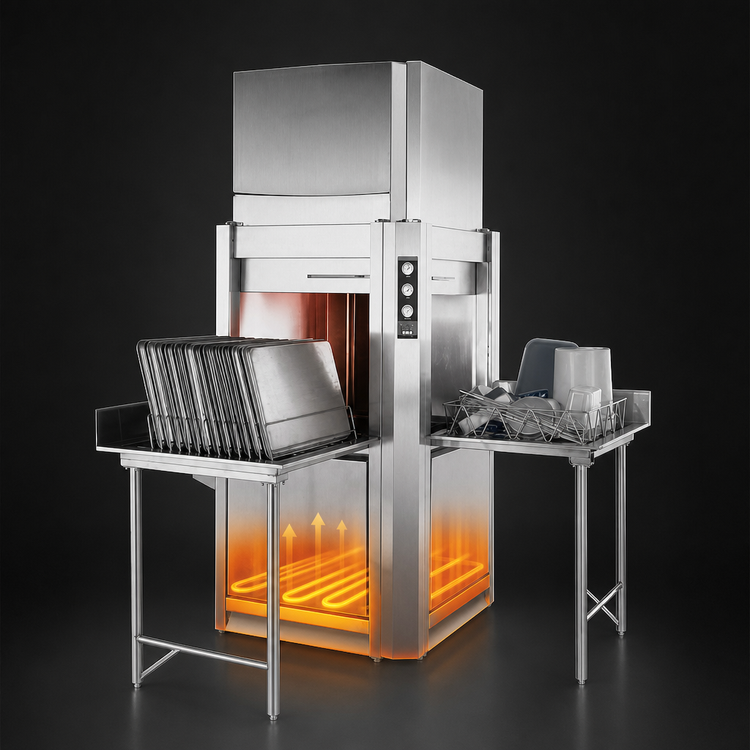 Product image #4 for Champion Corner Pass-Through Pot and Pan Washer, Built-In, Single Rack, 70° Rise, Booster Heater