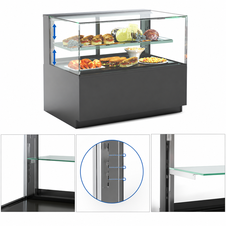 Product image #4 for Reveal® 48-Inch Freestanding See-Thru Refrigerated Service Case with Self-Contained Refrigeration