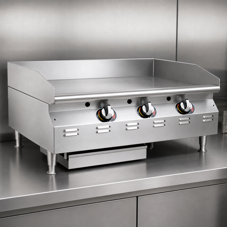Product image #4 for RedHots Chef's Line 48-Inch Countertop Natural Gas Commercial Griddle with 3/4-Inch Smooth Steel Plate