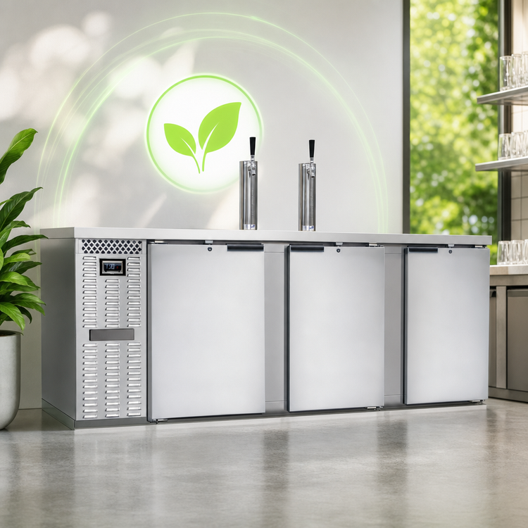 Product image #4 for Continental Refrigerator KC90NSS 90" Three-Door Commercial Keg Cooler with 2 Taps