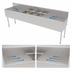 Thumbnail image #5 for Top Shelf TS Series 96-Inch Stainless Steel Underbar Triple-Compartment Sink Unit with Dual Drainboards