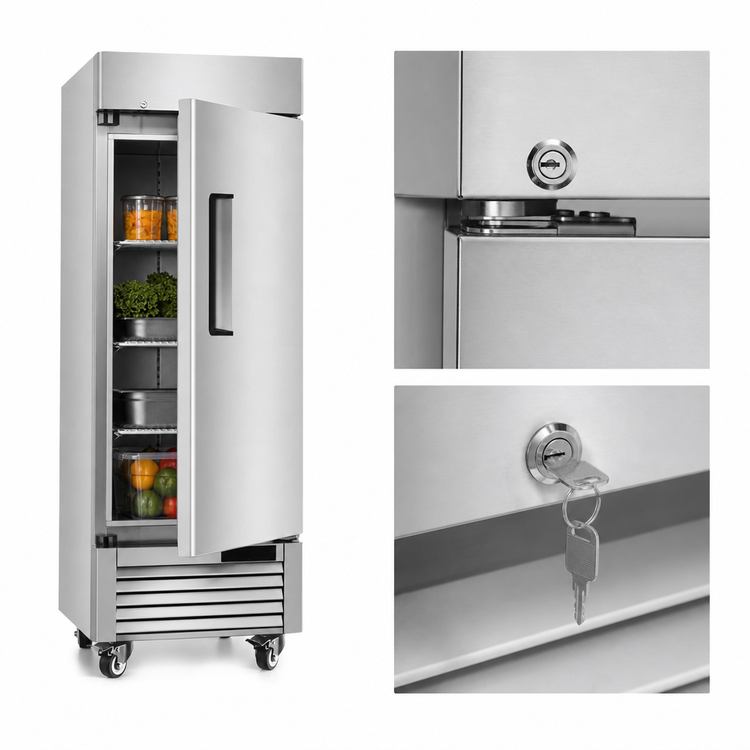Product image #4 for Atosa 1-Section Reach-In Refrigerator with Solid Door, Bottom-Mount Self-Contained Cooling, 8.3 Cu. Ft.