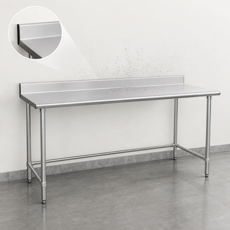 Product image #4 for Eagle Group BlendPort Deluxe Series Stainless Steel Underbar Work Table with 4-1/2" Backsplash, 84" W x 24" D
