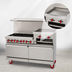 Thumbnail image #4 for American Range 72-Inch Gas Restaurant Range with 6 Open Burners, 36-Inch Right-Side Raised Griddle/Broiler, Left Oven and Storage Base