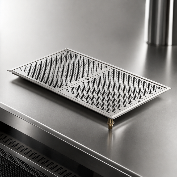 Product image #4 for Perlick Drop-In Stainless Steel Drip Tray Trough for Service Stations, 36 x 18 Inches