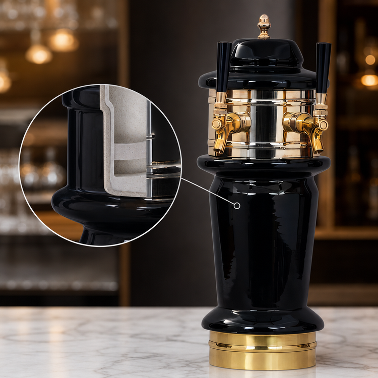 Product image #4 for Glastender Monaco 3-Faucet Glycol-Cooled Draft Dispensing Tower with Mirror Finish