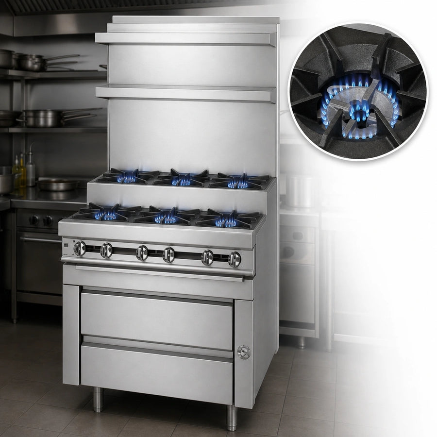 (4) 35,000 BTU Step-Up Open Burners