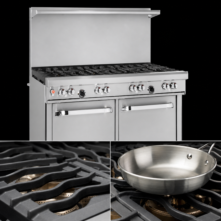 Product image #4 for Southbend Ultimate 48-Inch Commercial Gas Restaurant Range with 6 Open Burners, Standard Oven, and Cabinet Base