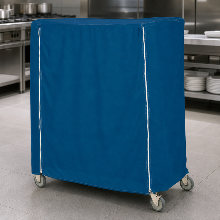 Product image #4 for Metro Mariner Blue Uncoated Nylon Cart Cover for 48 x 18 x 54 Inch Queen Mary and Banquet Carts