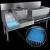 Thumbnail image #4 for Advance Tabco Prestige Uni-Serv 60-Inch Stainless Steel Speed Bar with Left Ice Bin, Sink, and Blender Station