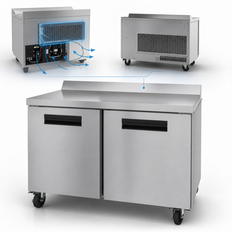 Product image #4 for Hoshizaki Steelheart 48-Inch Two-Section Reach-In Worktop Freezer with Solid Doors