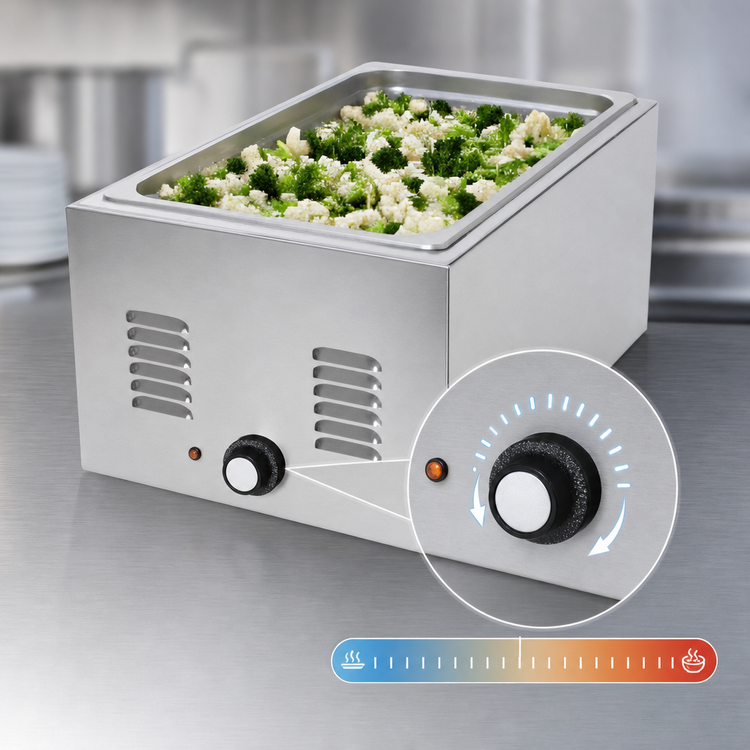 Product image #4 for RedHots Countertop Electric Food Warmer, 12 x 20 Pan Opening, Wet/Dry Operation, 120V