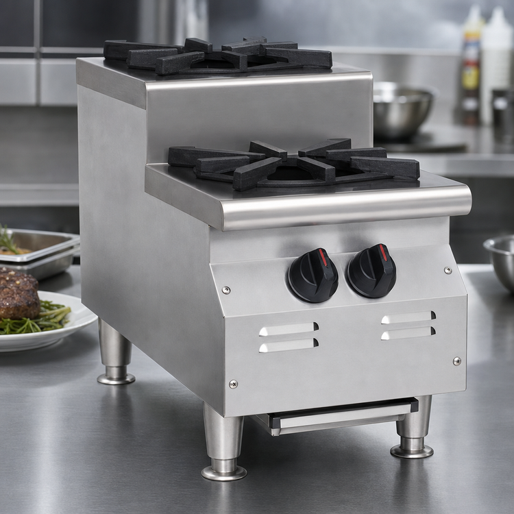 Product image #4 for RedHots Chef's Line 12-Inch Countertop Step-Up Gas Hot Plate, 2 Burners, Natural Gas