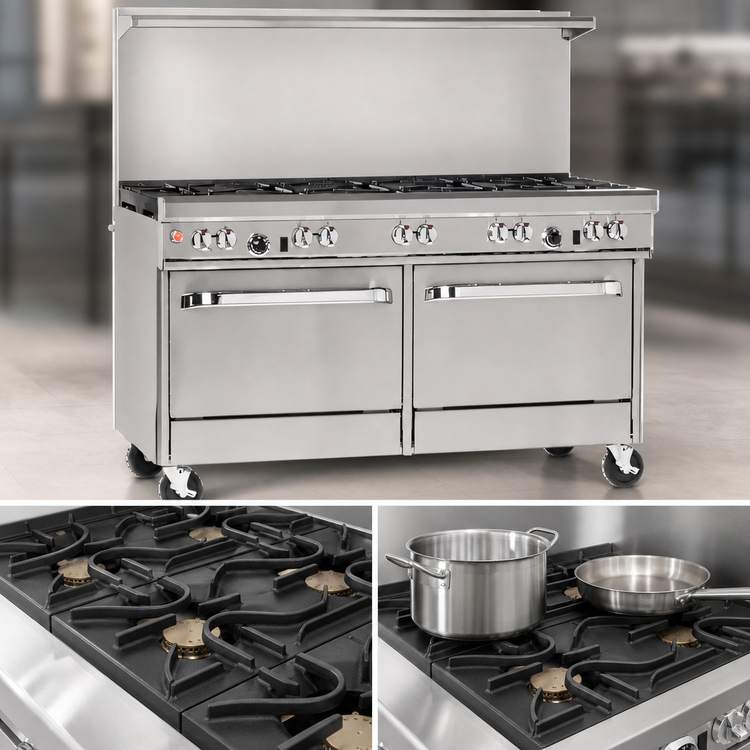 Product image #4 for Southbend Ultimate 4602AA-2G 60" Gas Restaurant Range with 6 Burners and Double Convection Ovens