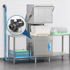 Thumbnail image #4 for Eurodib USA Lamber L25EKDPS1PH High-Temp Pass-Through Door-Type Dishwasher with Drain Pump and Booster, 60 Racks/Hour, Stainless Steel