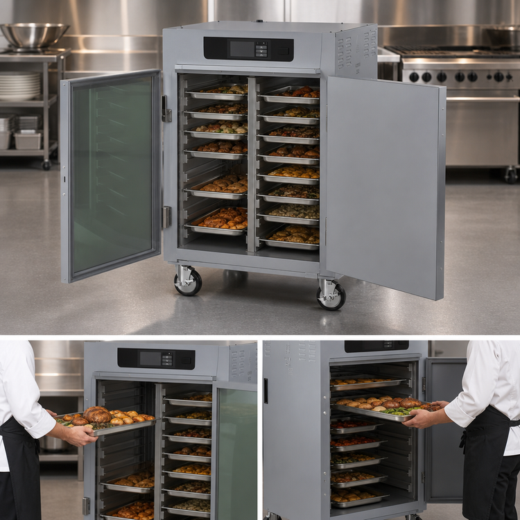 Product image #4 for Metro C5 8 Series Half-Height Pass-Thru Controlled Temperature Holding Cabinet with Combination Doors, Touch Screen Controls, 8 Full-Size Sheet Pan Capacity