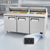 Thumbnail image #4 for Atosa 72.7-Inch Three-Section Sandwich/Salad Prep Table Refrigerator with 3 Solid Doors