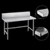 Thumbnail image #4 for Advance Tabco 84 Inch x 24 Inch 14 Gauge 304 Stainless Steel Work Table with 10 Inch Backsplash and Galvanized Open Base