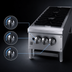 Thumbnail image #4 for Jade Supreme 12-Inch Wide Floor Model Gas Hot Plate with 3 Open Burners