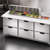 Thumbnail image #5 for Beverage-Air Three-Section Sandwich Top Refrigerated Prep Table with 6 Drawers and 12-Pan Rail, 72 Inch
