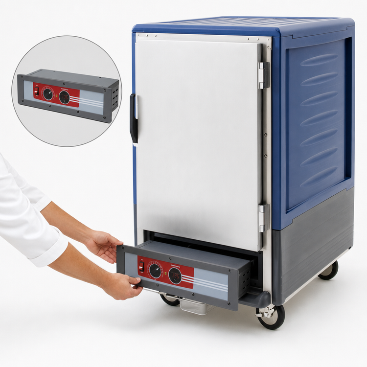 Product image #4 for Metro C5 3 Series Heated Holding Cabinet, Half Height, 1 Section, Blue Insulation Armour, Solid Door, 8 Full-Size Sheet Pan Capacity