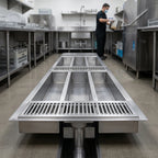 Thumbnail image #3 for Eagle Group ASWTFT-1296-SG 96-Inch Anti-Splash Cool Trough Water Tempering System with Stainless Steel Subway-Style Grating