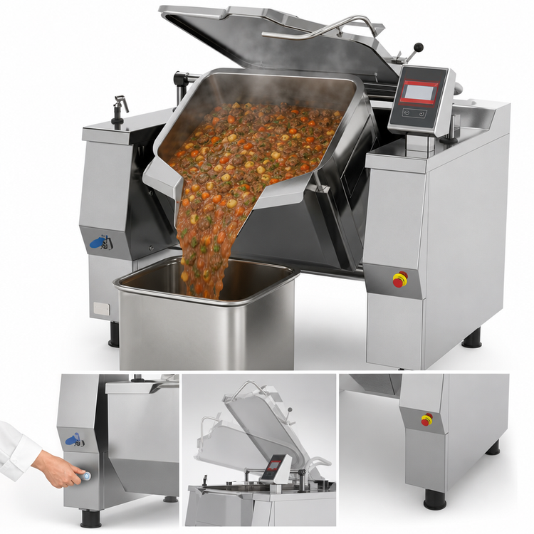 Product image #4 for Betterpan UDBRE029ACV1 29 Gallon Electric Tilting Skillet Pressure Braising Pan