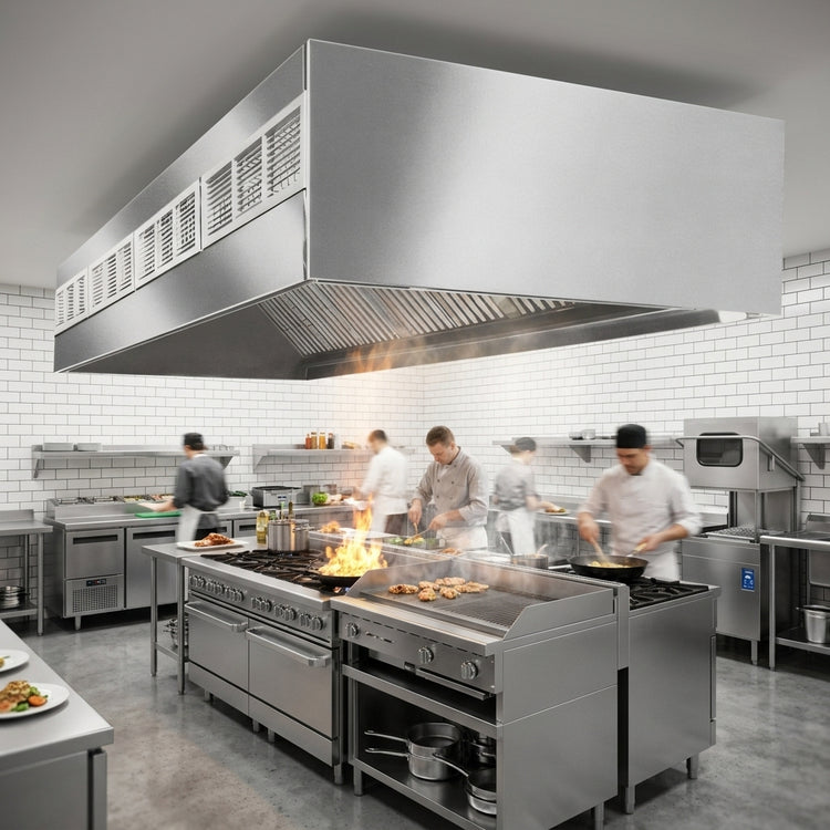 Product image #3 for Eagle Group SpecAir HEF96-126 Wall Type Front Discharge Make-Up Air Exhaust Hood, 126" Wide