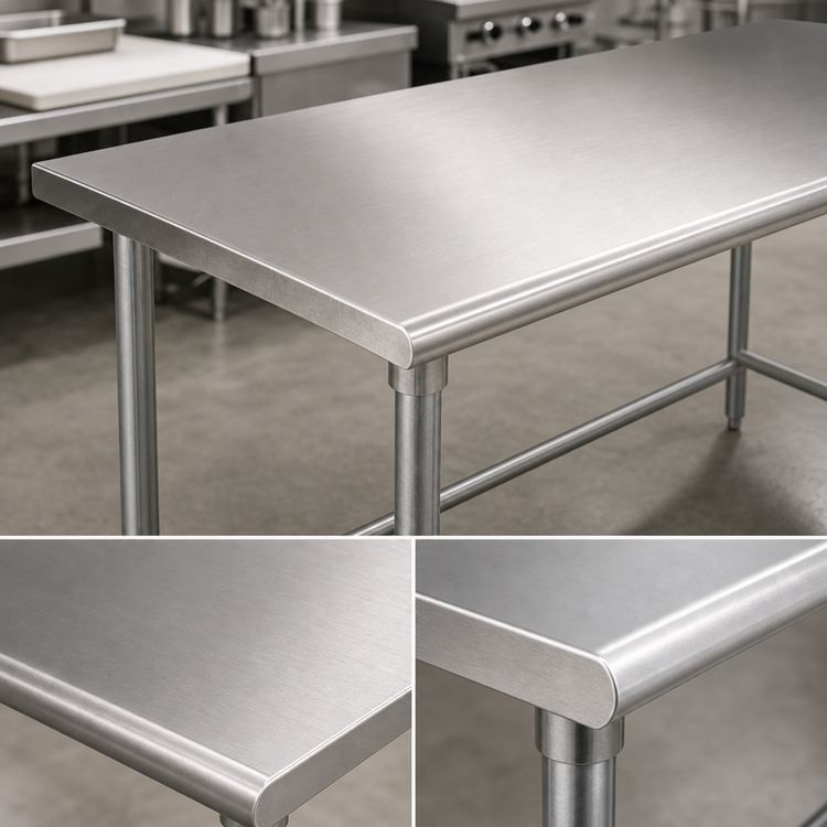 Product image #4 for Advance Tabco 84-Inch x 24-Inch Flat Top Stainless Steel Work Table with Open Base