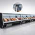 Thumbnail image #4 for Howard-McCray 74-Inch Remote Fish & Poultry Refrigerated Service Case with Curved Glass and LED Lighting