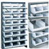 Thumbnail image #4 for Quantum Sloped Single-Sided Steel Pick Rack with 8 Shelves and 24 Clear Bins, 36W x 12D x 63-1/2H