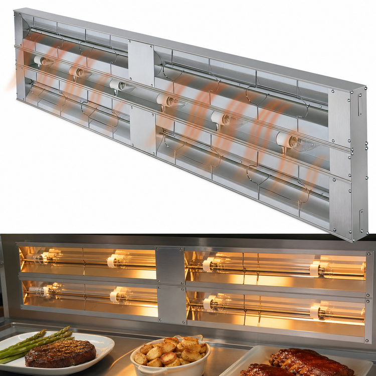Product image #4 for Hatco Glo-Ray® 60-Inch Double Lighted Infrared Strip Heater, Aluminum, 3100 Watts