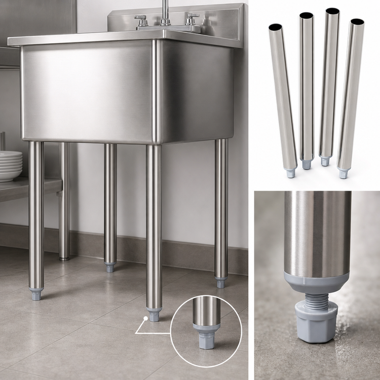 Product image #4 for 19-Inch Stainless Steel Sink Leg Set with Adjustable Feet