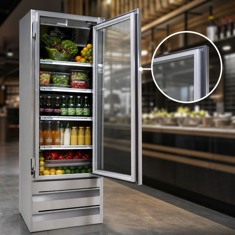 Product image #4 for Howard-McCray GR19BM-S One-Section Glass Door Merchandiser Refrigerator, 19 Cu. Ft., Bottom Mount, Stainless Steel