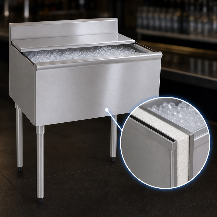 Product image #4 for Eagle Group 1800 Series B36IC-18 Underbar Ice Chest Unit, 36-Inch W x 20-Inch D, 8-Inch Deep, 59 lb Capacity