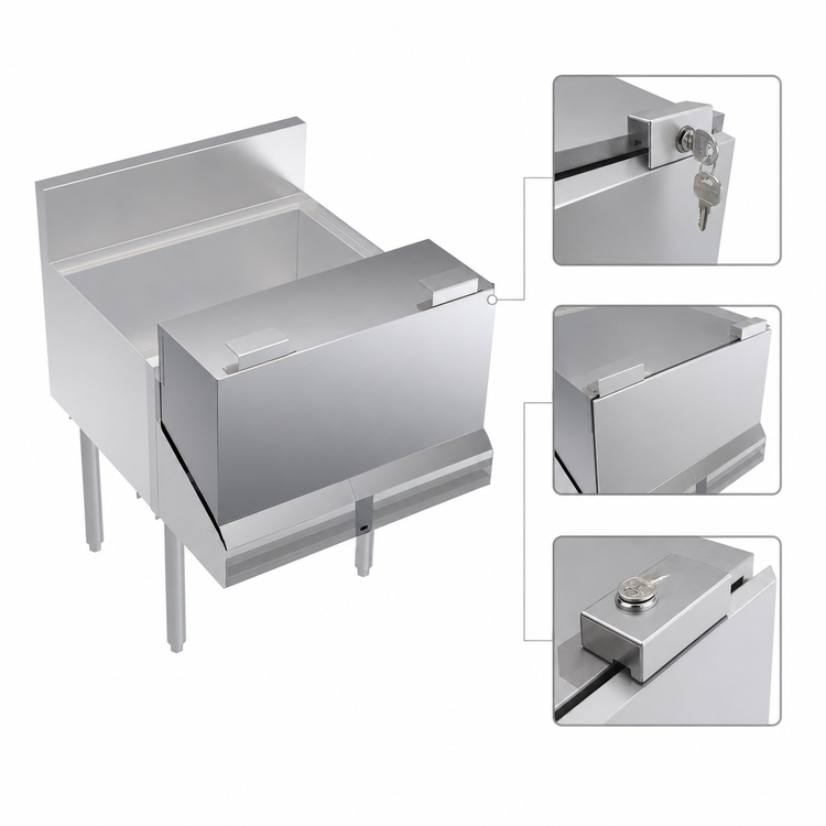 Product image #4 for Krowne Royal Series Double Speed Rail Locking Cover, 22-Inch Wide, Stainless Steel