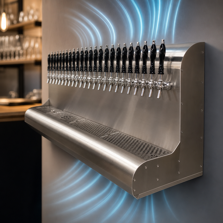 Product image #4 for Perlick 3076-18 Wall Mounted Modular Draft Beer Dispensing Tower, Air Cooled, 18 Faucets