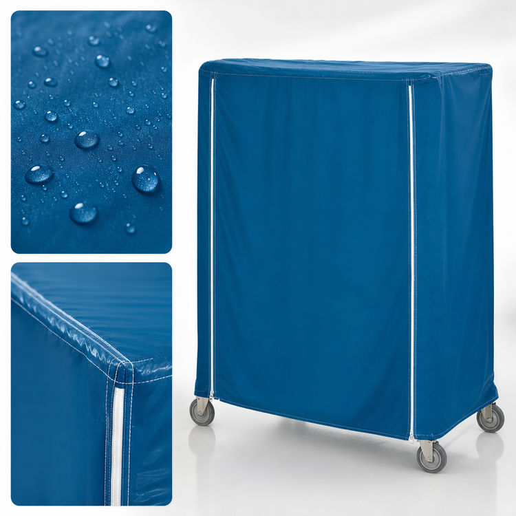 Product image #4 for Metro Waterproof Vinyl-Nylon Queen Mary & Banquet Cart Cover, Mariner Blue, 60 x 24 x 62 Inches