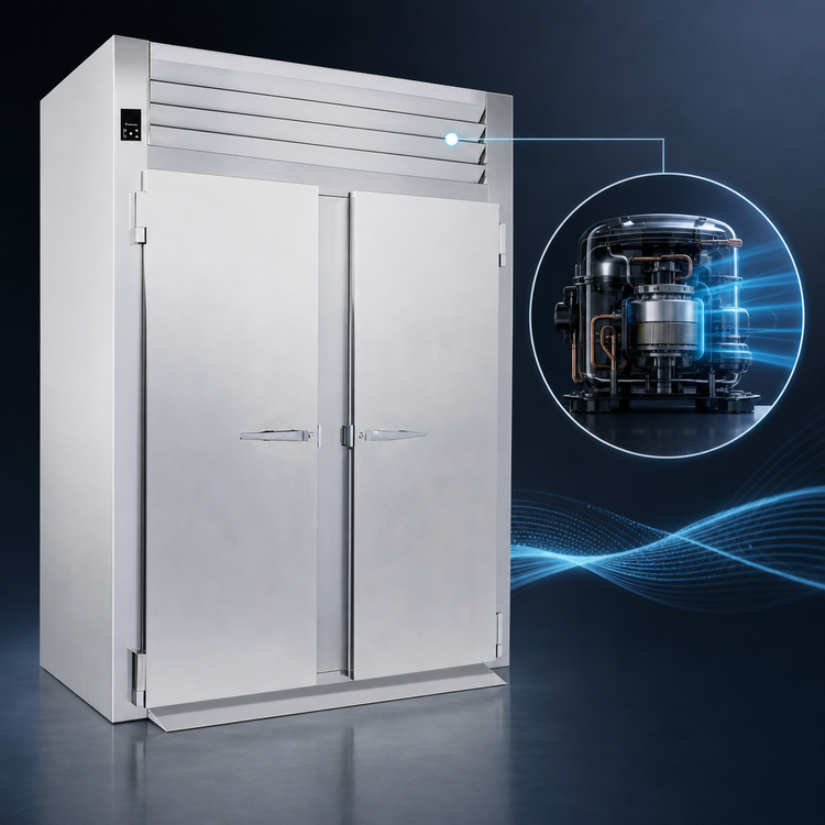 Product image #4 for Traulsen Spec-Line RIF232LUT-FHS Two-Section Roll-In Freezer for 66 Inch High Racks