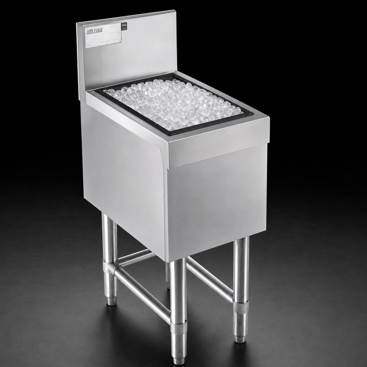 Product image #4 for Spec-Bar 36-Inch Wide Underbar Insulated Ice Bin/Cocktail Unit with Sliding Cover, 127 lb Capacity