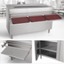 Thumbnail image #4 for 72-Inch Stainless Steel Cashier-Serve Counter with Cashier-Side Urn Trough, Drop Shelf, and Adjustable Undershelf