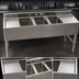 Thumbnail image #4 for 18/304 Stainless Steel Three-Compartment Underbar Sink with Left and Right Drainboards, 59-1/2 Inch Wide