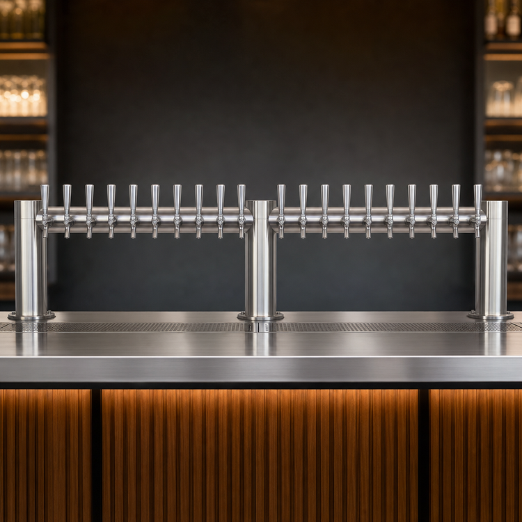 Product image #4 for Metropolis M 20-Faucet Countertop Glycol-Cooled Draft Beer Tower, Polished Stainless Steel