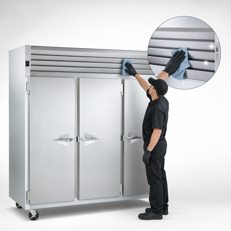 Product image #4 for Traulsen Spec-Line 76-Inch Wide Three-Section Standard-Depth Reach-In Freezer with Full-Height Solid Doors