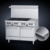 Thumbnail image #4 for US Range U-Series 48-Inch Gas Restaurant Range with 6 Open Burners, 12-Inch Griddle and Storage Bases