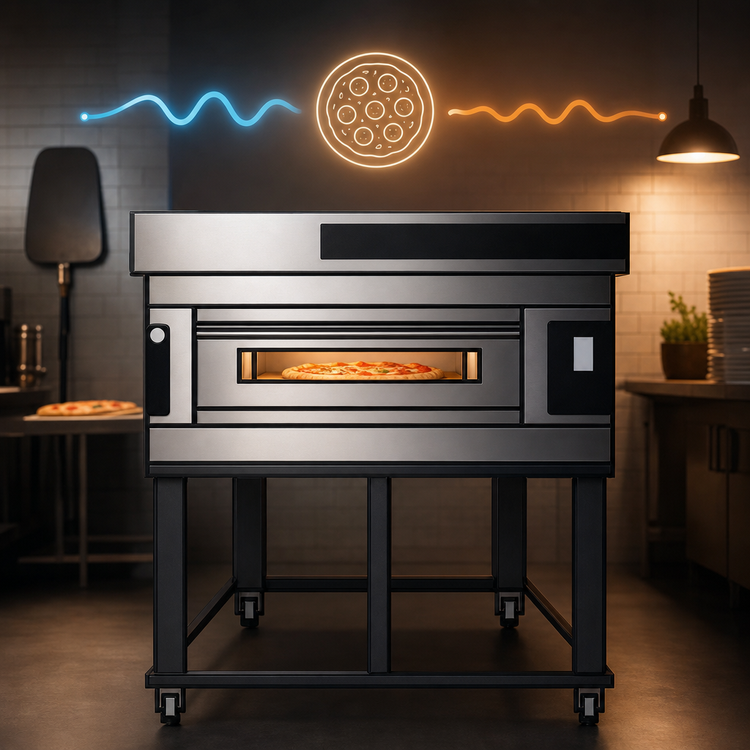Product image #4 for Moretti Forni S120E SerieS Single-Deck Electric Pizza Deck Oven with Refractory Stone Deck and Stand