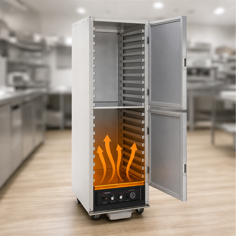 Product image #4 for Cres Cor Mobile Humidified Heated Holding Cabinet, 1 Compartment, 11 Sheet Pan Capacity, Aluminum, Dutch Doors